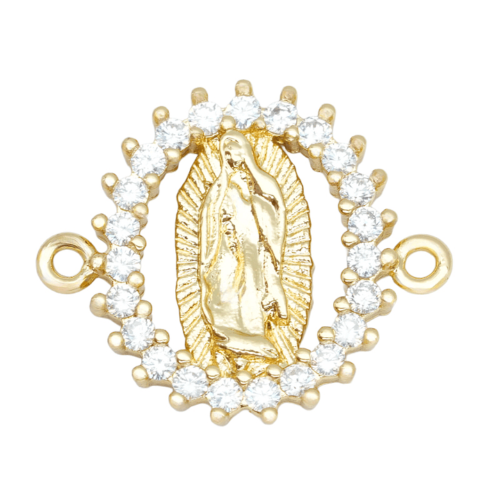 RODIO DORADO CENTRO GUADALUPE OVALADA ZIRCON BLANCO 17*20MM 1