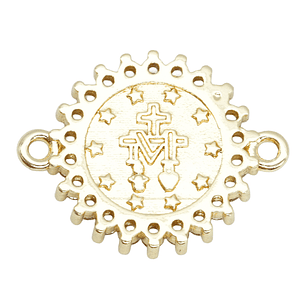 RODIO DORADO CENTRO GUADALUPE  ZIRCON BLANCO 14*18MM