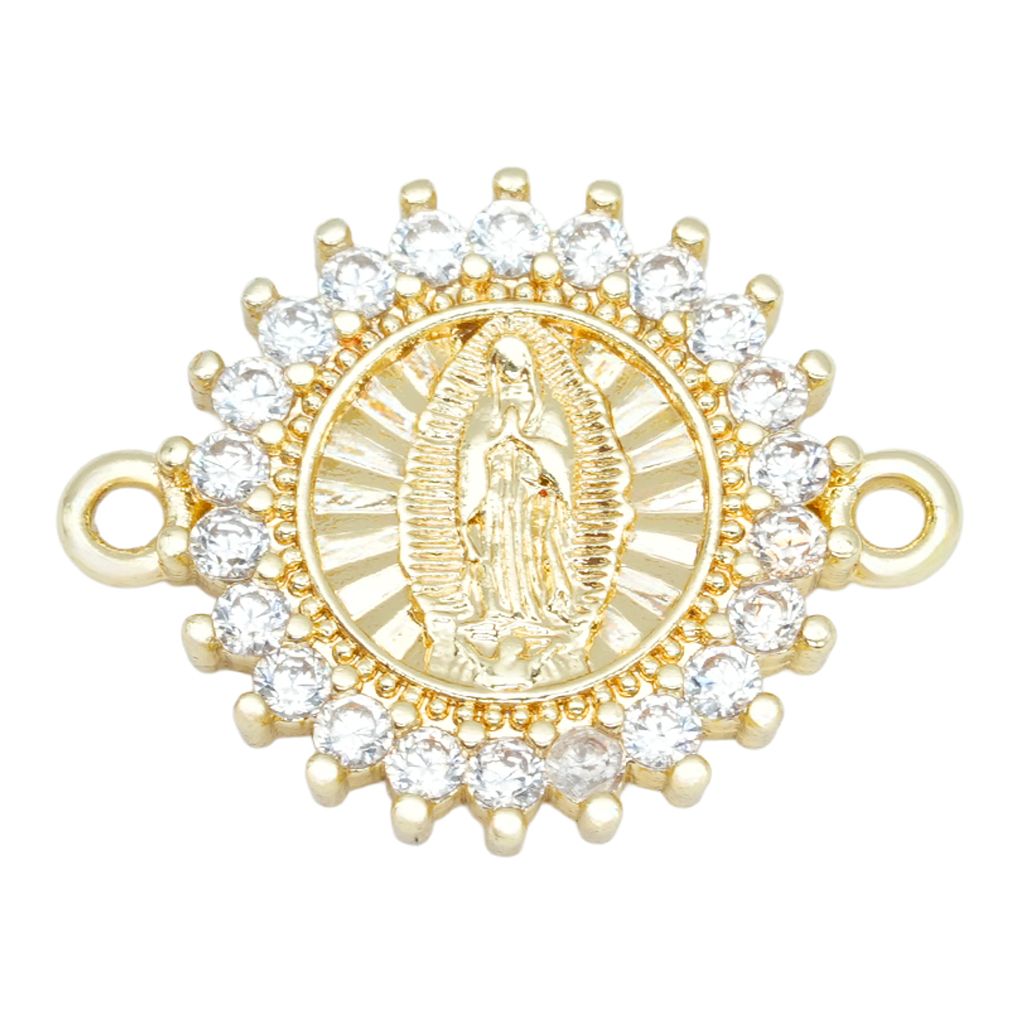 RODIO DORADO CENTRO GUADALUPE  ZIRCON BLANCO 14*18MM 1