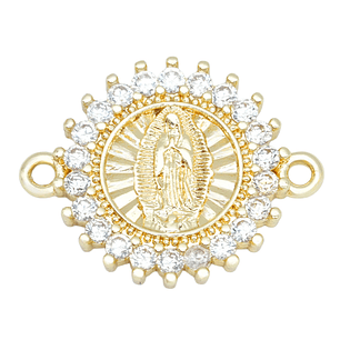 RODIO DORADO CENTRO GUADALUPE  ZIRCON BLANCO 14*18MM