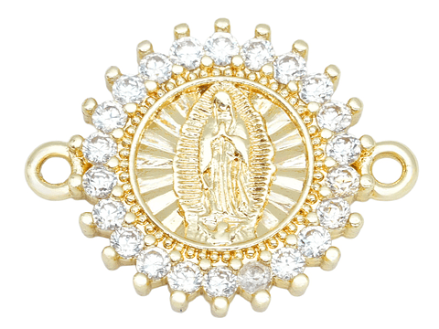 RODIO DORADO CENTRO VIRGEN GUADALUPE  ZIRCON BLANCO 14*18MM