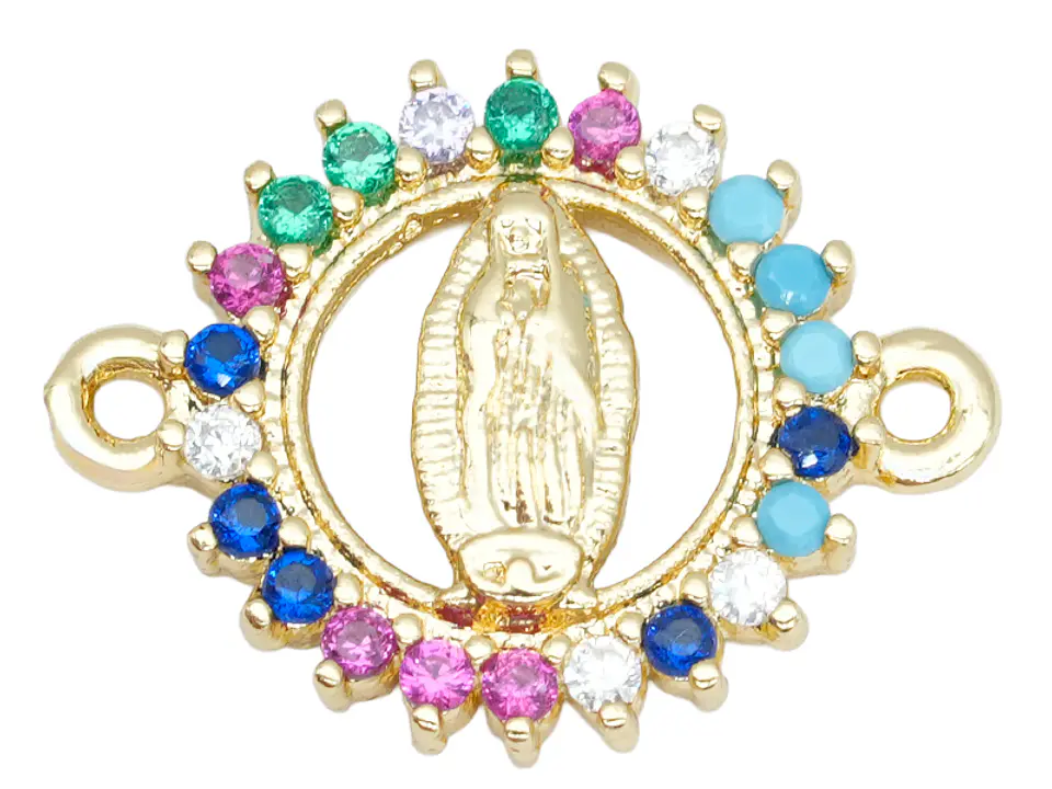 RODIO DORADO CENTRO VIRGEN GUADALUPE  ZIRCON MIX 12*16MM 1