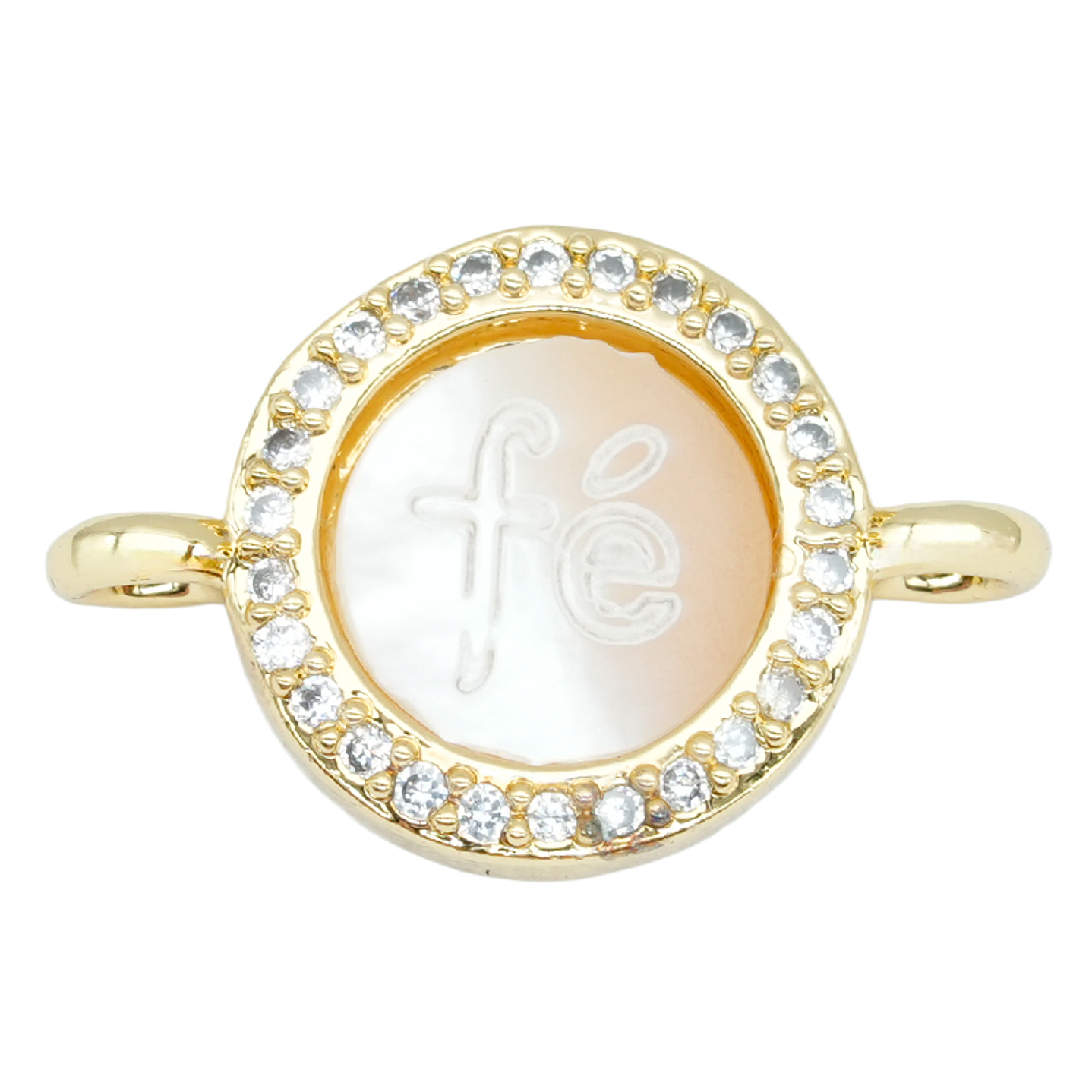 RODIO DORADO CENTRO FE NACAR ZIRCON BLANCO 11*17MM 1