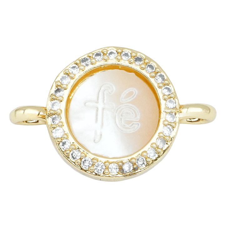 RODIO DORADO CENTRO FE NACAR ZIRCON BLANCO 11*17MM 1