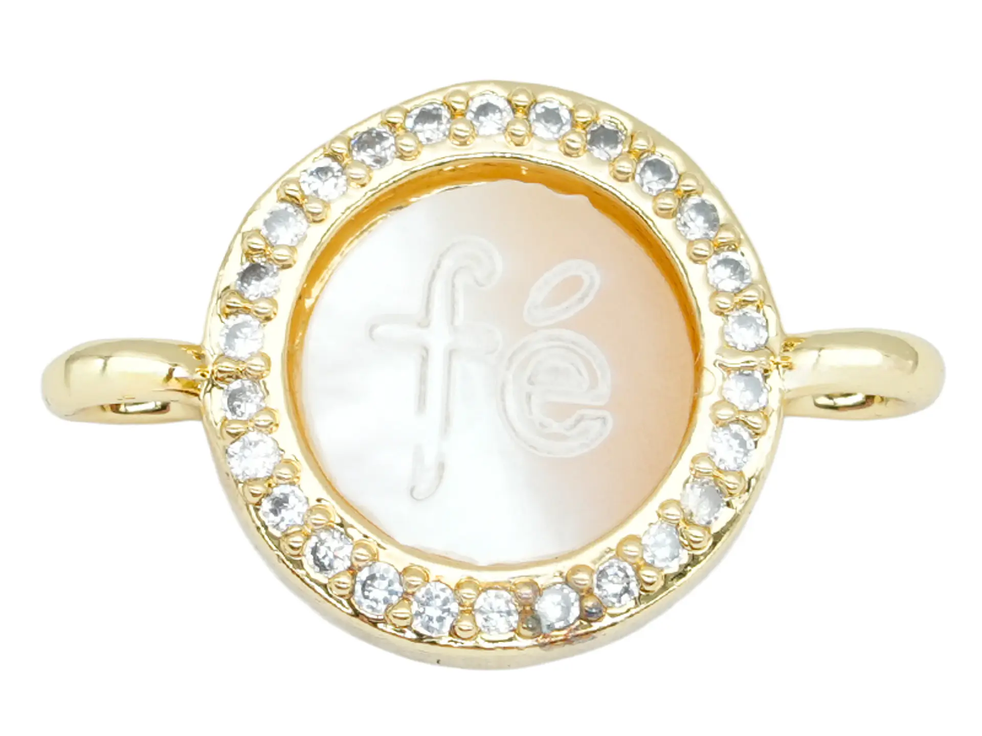 RODIO DORADO CENTRO FE NACAR ZIRCON BLANCO 11*17MM 1