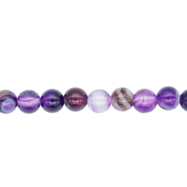 PIEDRA NATURAL LISA  # 6MM AGATA MORADA 1