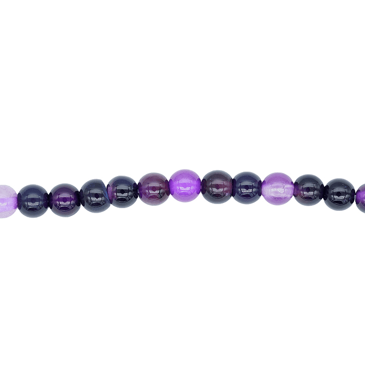 SARTA DE PIEDRA NATURAL LISA 4MM AGATA MORADA 1