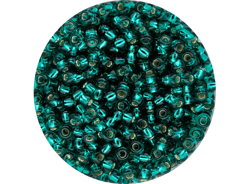 CHAQUIRA CHECA 10/0 (2MM) VERDE ZIRCON BRILLANTE PAQUETE X 20 GRAMOS (2020 UND APROX) 1