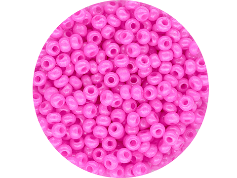 CHAQUIRA CHECA 10/0 (2MM) FUCSIA PERLADO PAQUETE X 20 GRAMOS 20 GRAMOS (2020 UND APROX)