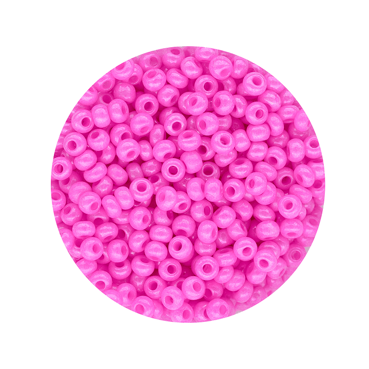 CHAQUIRA CHECA 10/0 (2MM) FUCSIA PERLADO PAQUETE X 20 GRAMOS 20 GRAMOS (2020 UND APROX) 1