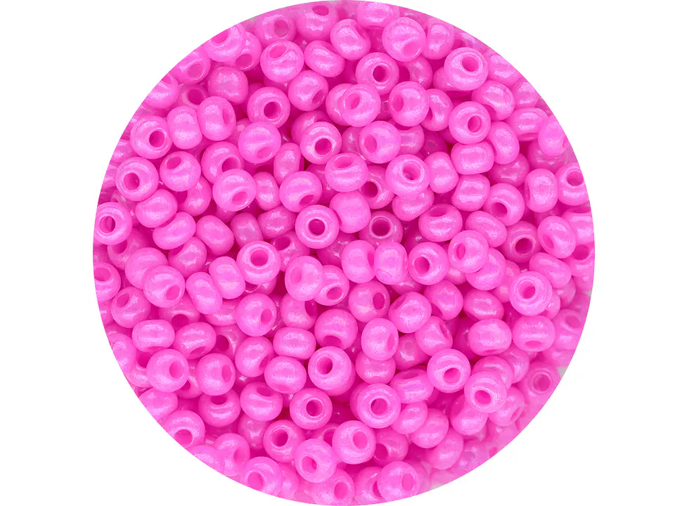 CHAQUIRA CHECA 10/0 (2MM) FUCSIA PERLADO PAQUETE X 20 GRAMOS 20 GRAMOS (2020 UND APROX) 1