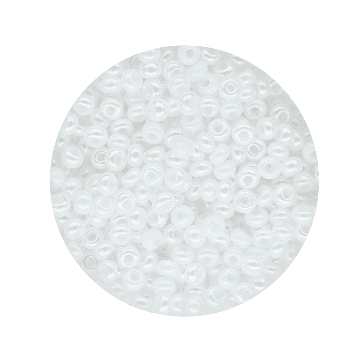 CHAQUIRA CHECA 10/0 (2MM) BLANCO PERLADO X 20 GRAMOS (2020 UND APROX) 1