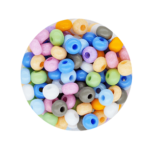 CHAQUIRA CHECA 6/0 (4MM) MIX PASTEL X 20 GRAMOS (296 UND APROX)