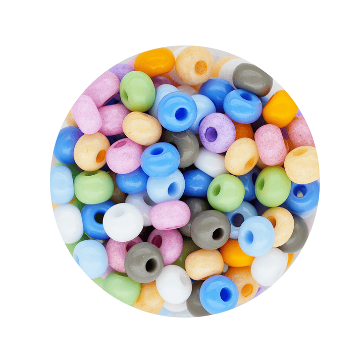 CHAQUIRA CHECA 6/0 (4MM) MIX PASTEL X 20 GRAMOS (296 UND APROX) 1