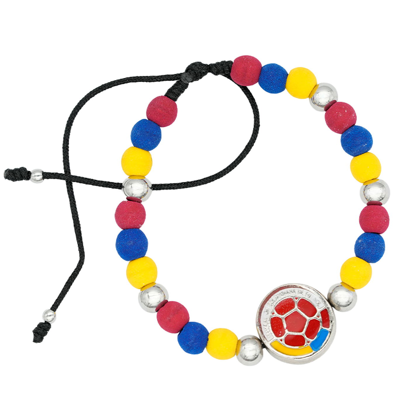 PULSERA COLOMBIA PLATEADA NEOPRENO FEDERACION COLOMBIA 6MM  1