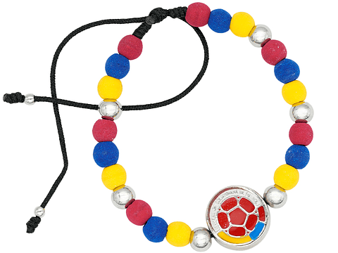 PULSERA COLOMBIA PLATEADA NEOPRENO FEDERACION COLOMBIA 6MM 