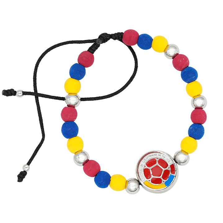 PULSERA COLOMBIA PLATEADA NEOPRENO FEDERACION COLOMBIA 6MM  1