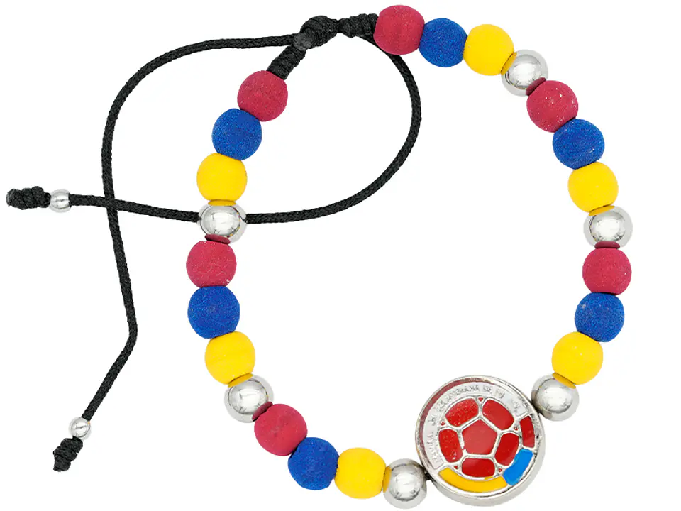 PULSERA COLOMBIA PLATEADA NEOPRENO FEDERACION COLOMBIA 6MM  1