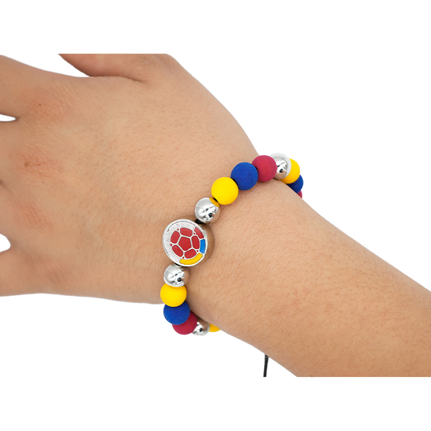 PULSERA COLOMBIA PLATEADA NEOPRENO FEDERACION COLOMBIA 2