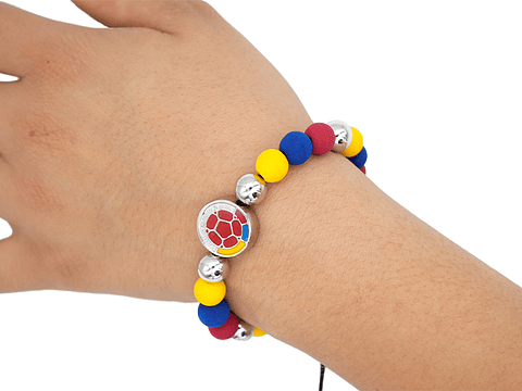 PULSERA COLOMBIA PLATEADA NEOPRENO FEDERACION COLOMBIA