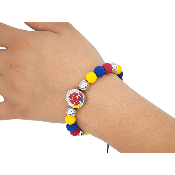 PULSERA COLOMBIA PLATEADA NEOPRENO FEDERACION COLOMBIA 2