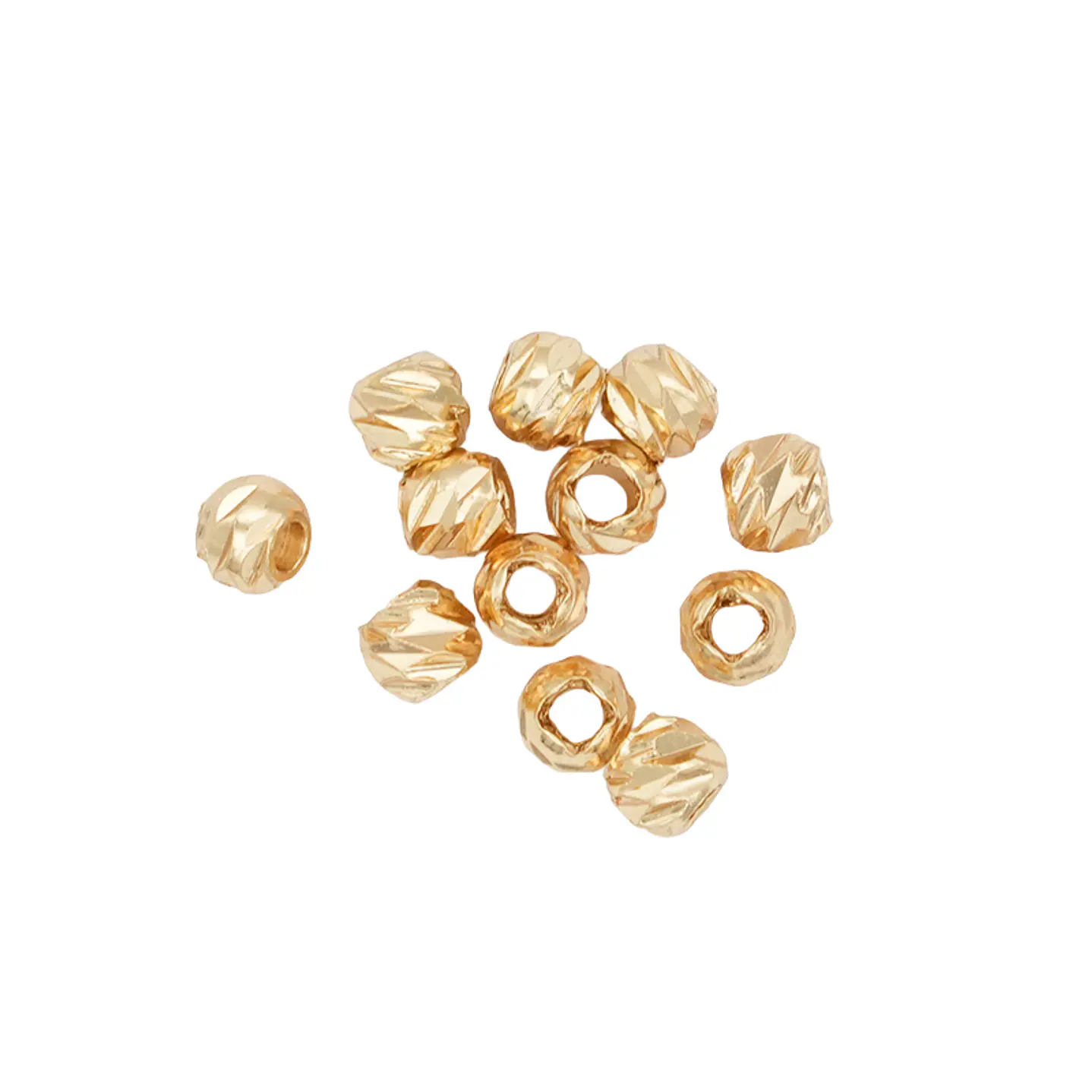 ORO LAMINADO 18K DORADO DIAMANTADO BALIN 3MM UNIDAD  1