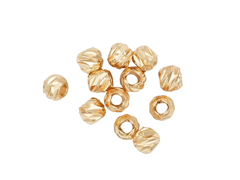 ORO LAMINADO 18K DORADO DIAMANTADO BALIN 3MM