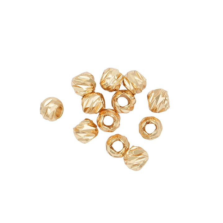 ORO LAMINADO 18K DORADO DIAMANTADO BALIN 3MM UNIDAD  1