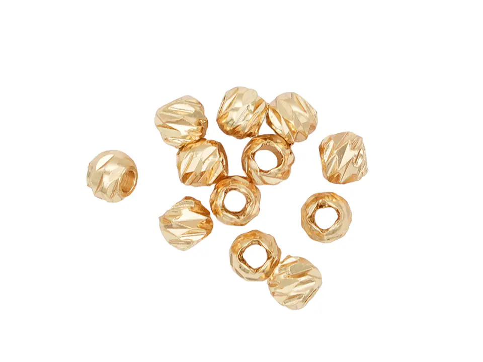 ORO LAMINADO 18K DORADO DIAMANTADO BALIN 3MM UNIDAD  1