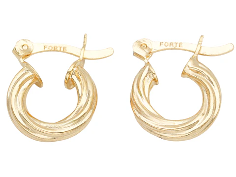 ORO LAMINADO 18K CANDONGA TUBO TRENSADO 12*15MM