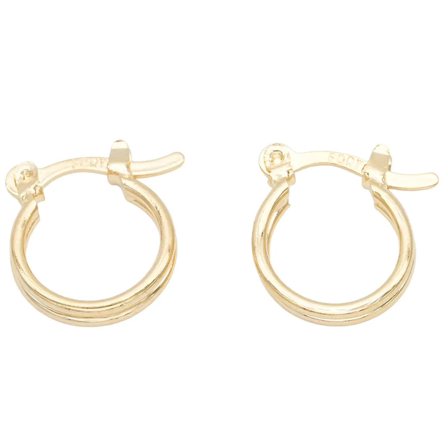 ORO LAMINADO 18K CANDONGA HILO DOBLE 12*14MM 1