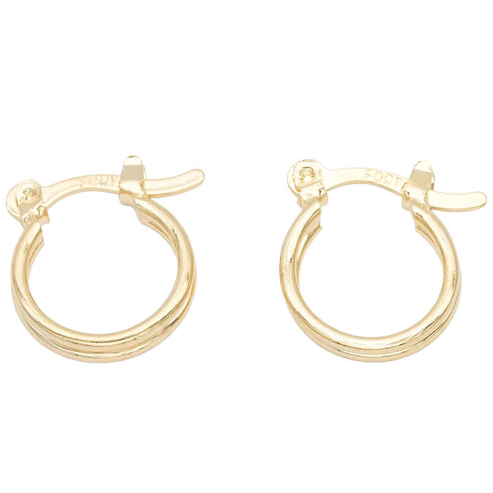 ORO LAMINADO 18K CANDONGA HILO DOBLE 12*14MM 1