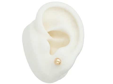 ORO LAMINADO 18K TOPO BALIN LISO 6MM