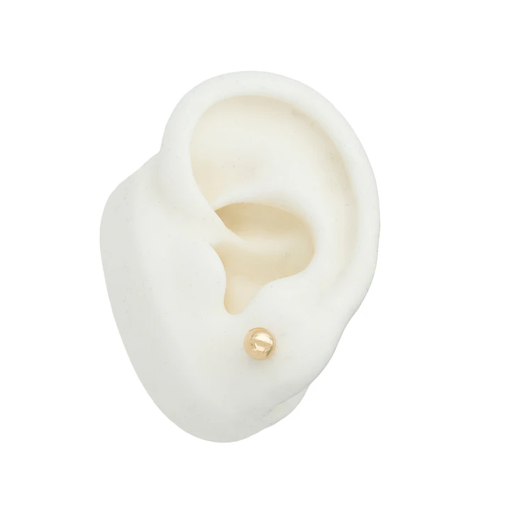 ORO LAMINADO 18K TOPO BALIN LISO 6MM 2