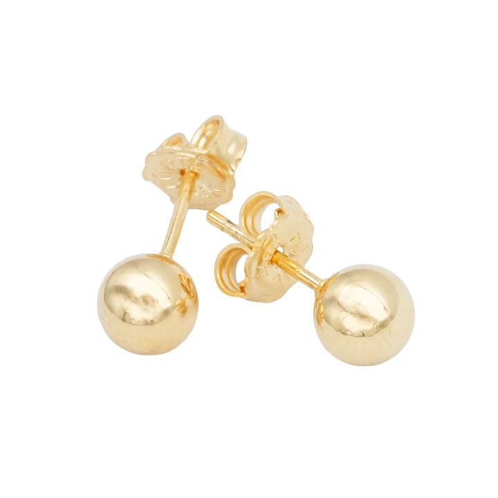 ORO LAMINADO 18K TOPO BALIN LISO 6MM 1