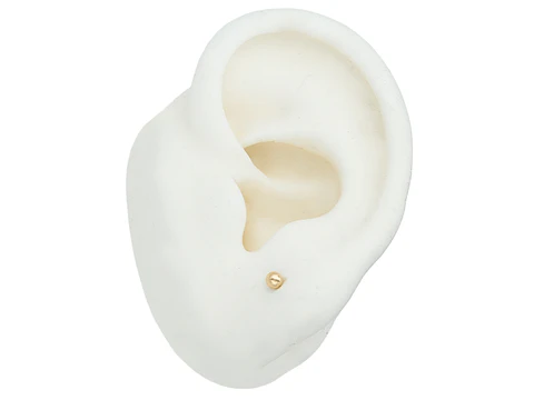 ORO LAMINADO 18K TOPO BALIN LISO 2MM X PAR 