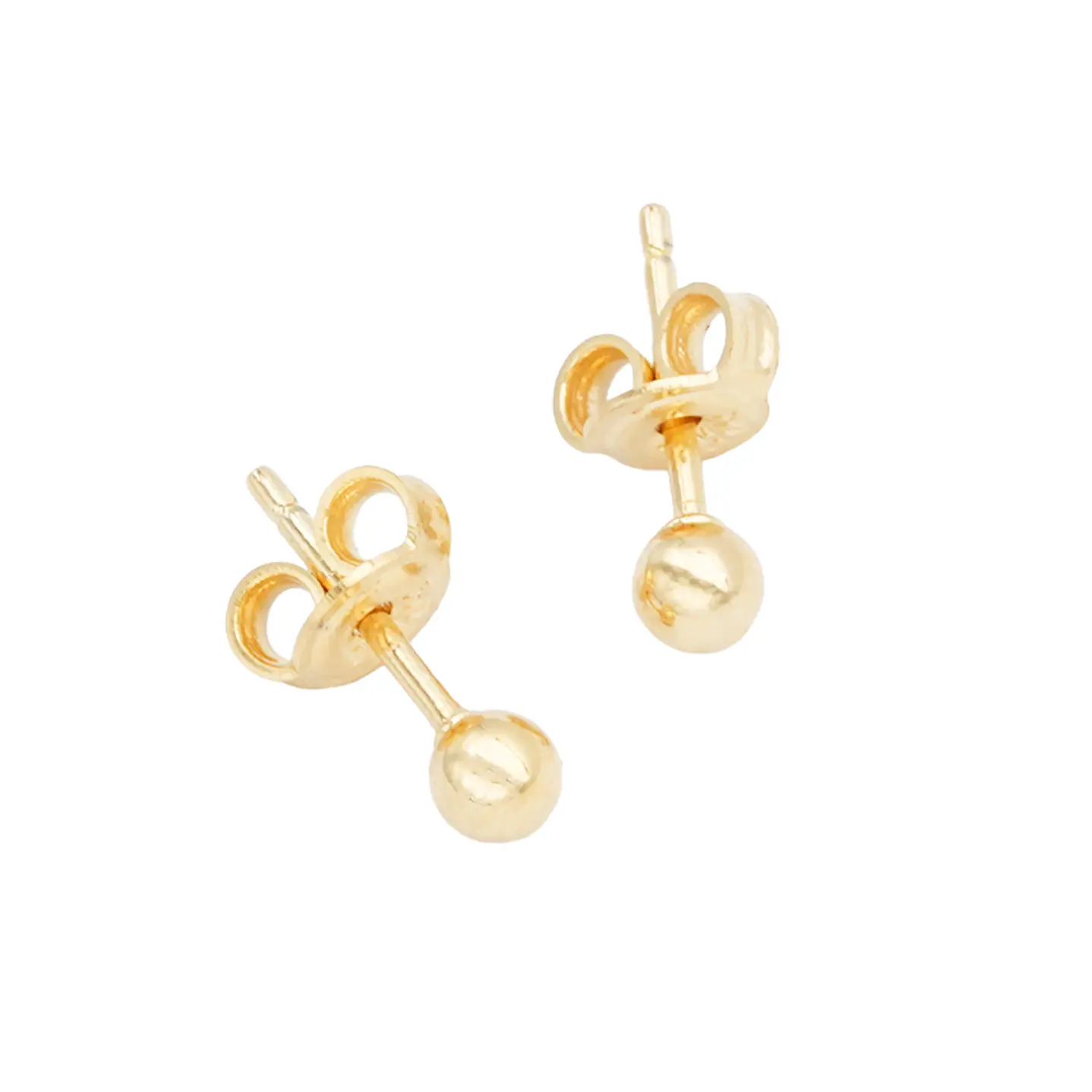 ORO LAMINADO 18K TOPO BALIN LISO 2MM X PAR  1