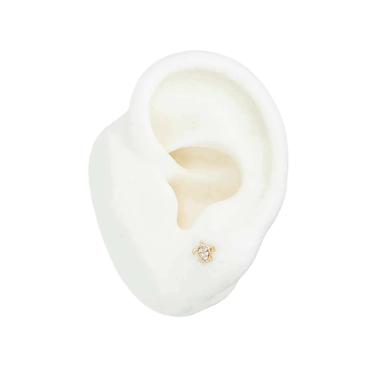 ORO LAMINADO 18K TOPO TORTUGA ZIRCONES 5*5.8M 2