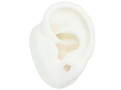 ORO LAMINADO 18K TOPO TORTUGA ZIRCONES 5*5.8M