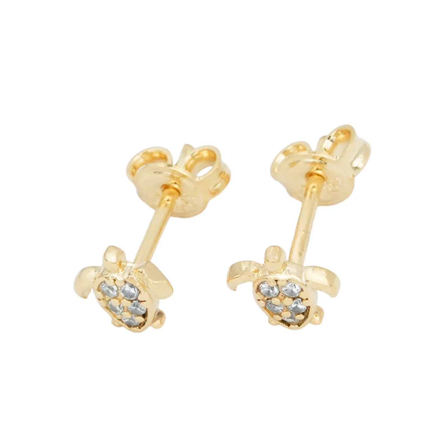 ORO LAMINADO 18K TOPO TORTUGA ZIRCONES 5*5.8M 1