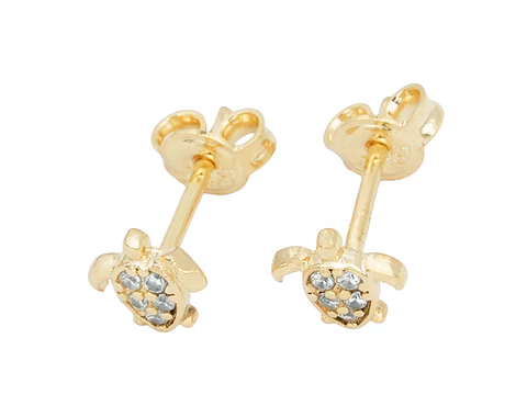 ORO LAMINADO 18K TOPO TORTUGA ZIRCONES 5*5.8M