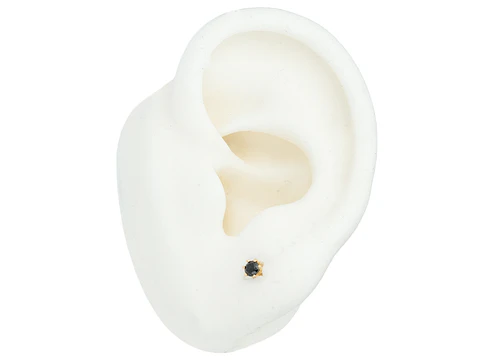 ORO LAMINADO 18K TOPO CHISPA NEGRO 3MM