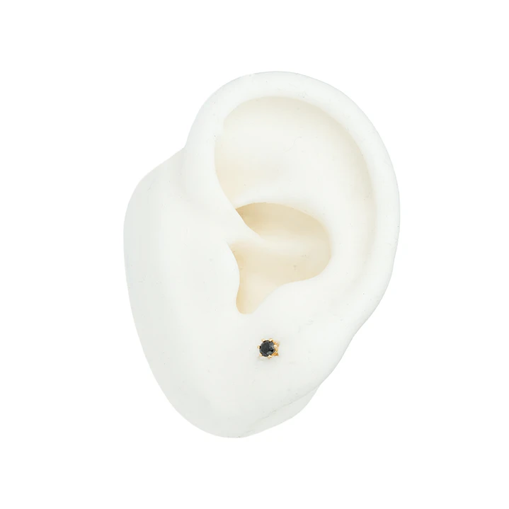 ORO LAMINADO 18K TOPO CHISPA NEGRO 3MM 2