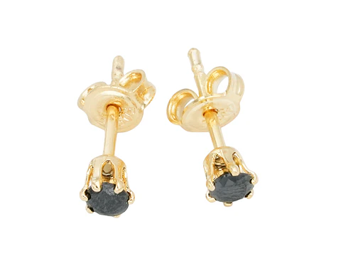 ORO LAMINADO 18K TOPO CHISPA NEGRO 3MM