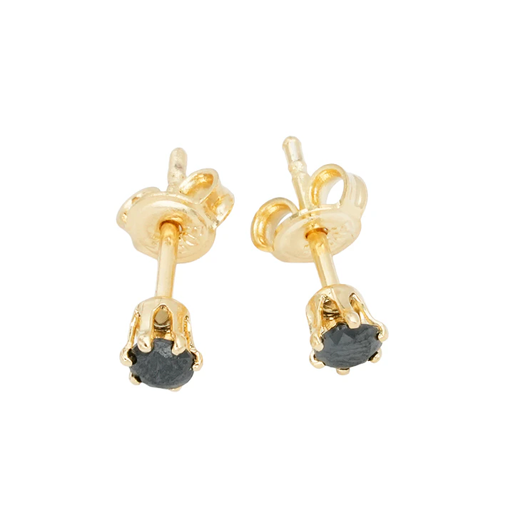 ORO LAMINADO 18K TOPO CHISPA NEGRO 3MM 1