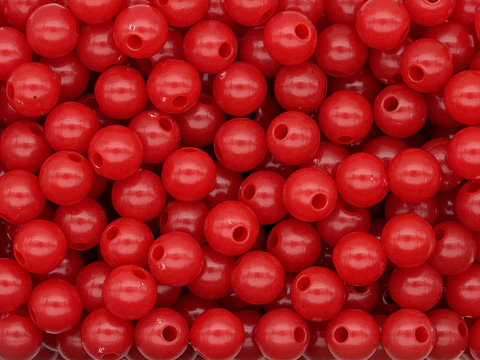 ACRILICO BOLA ABACO ROJO # 8MM POR 50 GRAMOS (200 UNIDADES APROXIMADAMENTE)