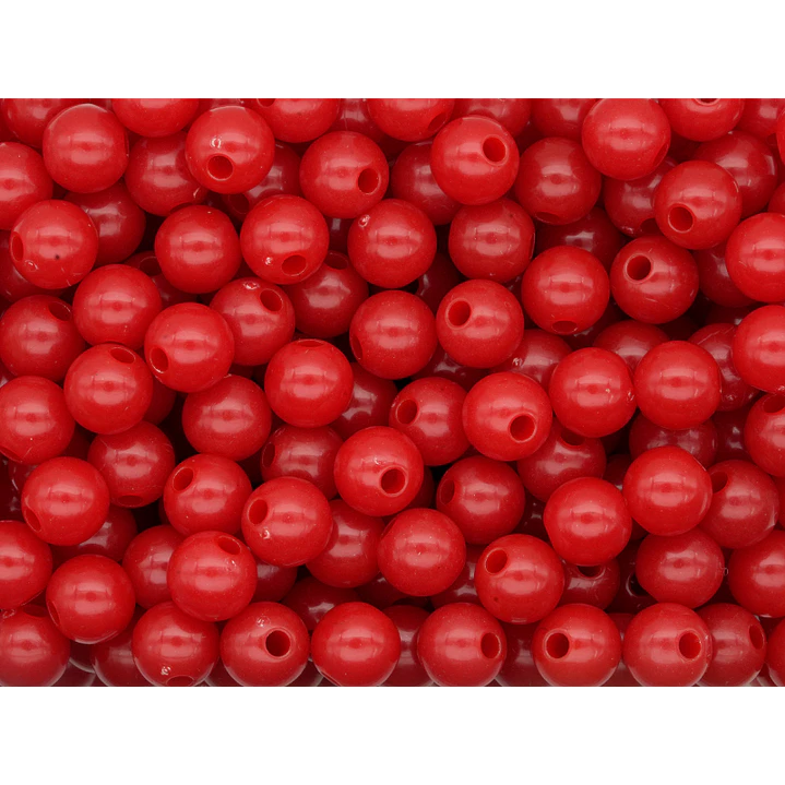 ACRILICO BOLA ABACO ROJO # 8MM POR 50 GRAMOS (200 UNIDADES APROXIMADAMENTE) 1