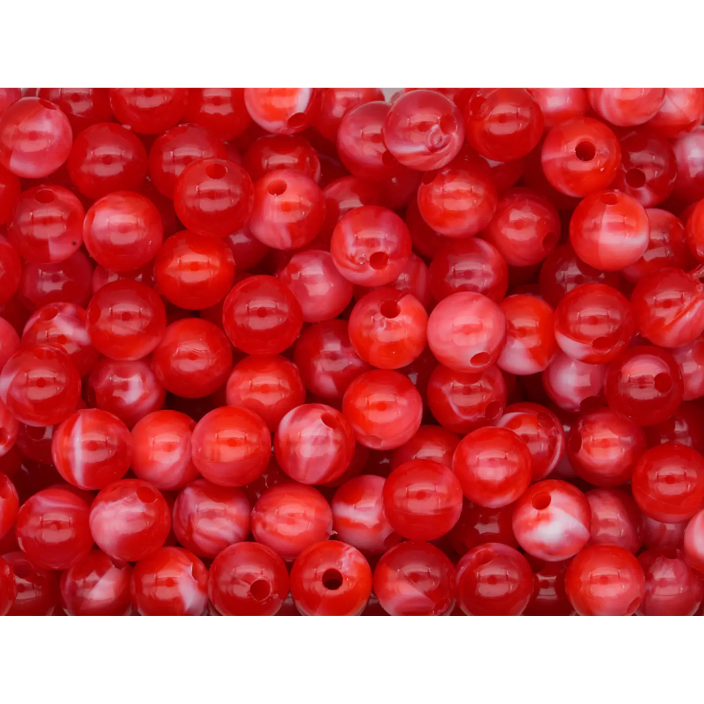 ACRILICO AGATA ROJO IMITACION # 8MM POR 50 GRAMOS (200 UNIDADES APROXIMADAMENTE) 1