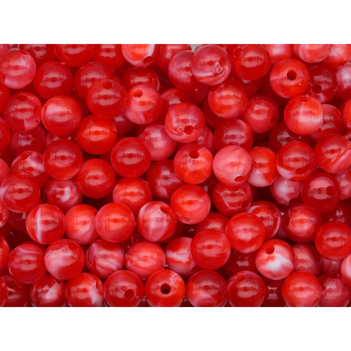 ACRILICO AGATA ROJO IMITACION # 8MM POR 50 GRAMOS (200 UNIDADES APROXIMADAMENTE) 1