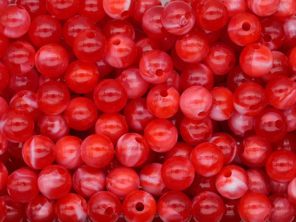 ACRILICO AGATA ROJO IMITACION # 8MM POR 50 GRAMOS (200 UNIDADES APROXIMADAMENTE) 1